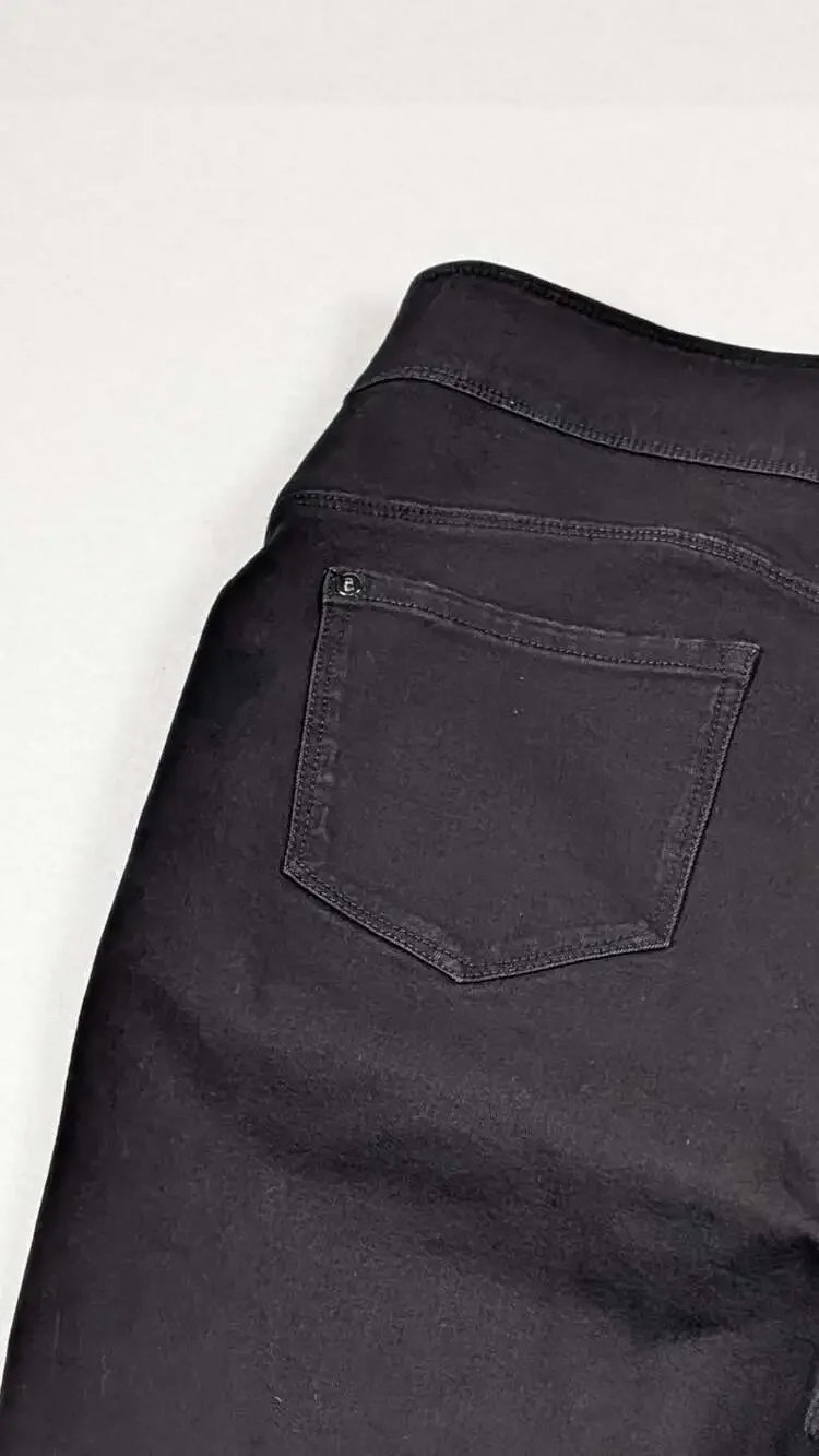 Slim Factor by Investments Plus 1X Ankle Black Jeans